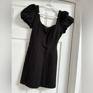 ZARA Mini Black Puff Sleeve Dress